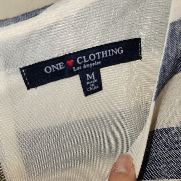 One ❤️ Clothing  Los Angeles Stripes 100% Cotton  Mini dress Size M - Picture 3 of 11